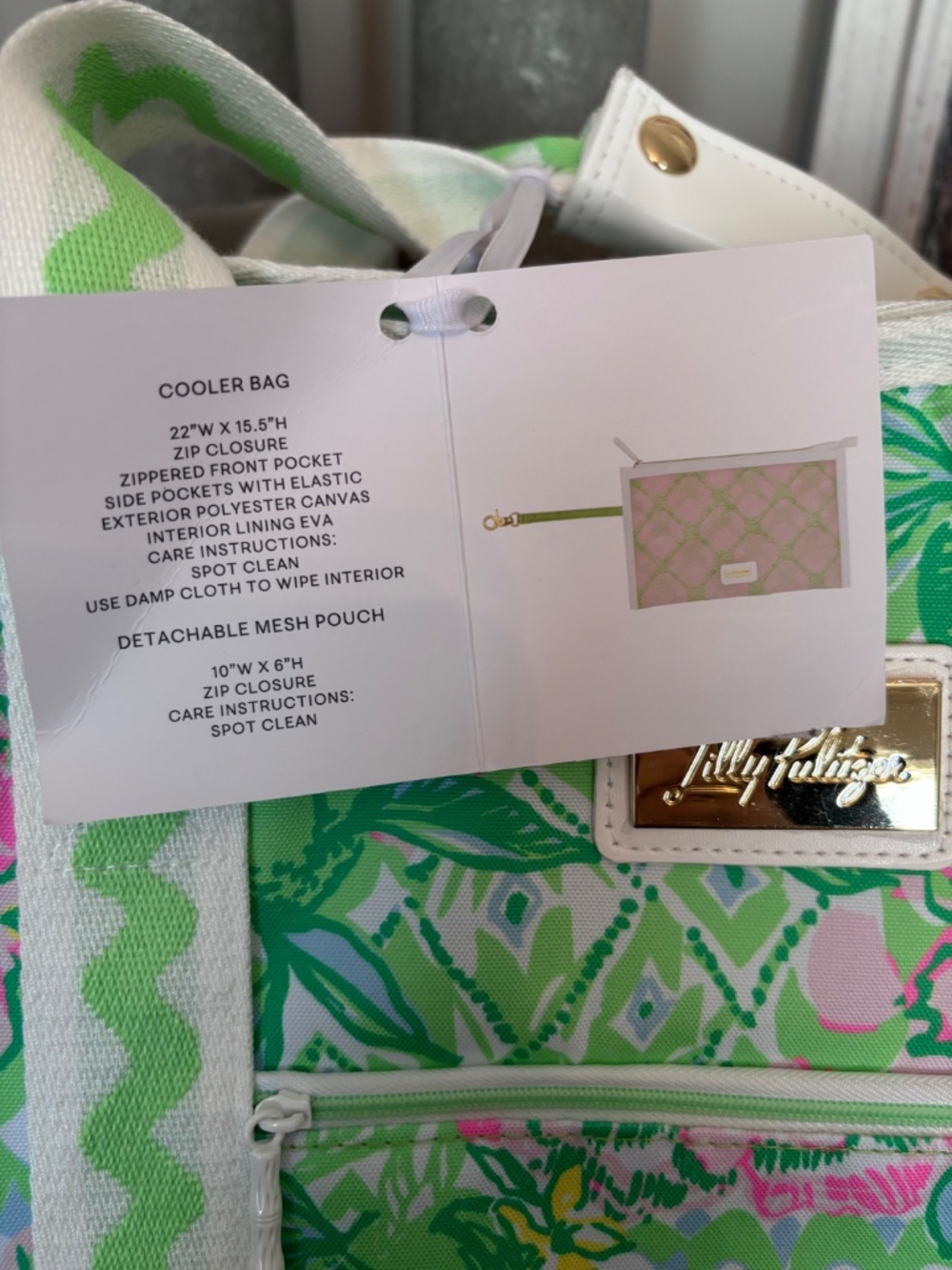 NWT Lilly Pulitzer Large Cooler Bag with Matching Mesh Bag and Shoulder Strap - Picture 5 of 11